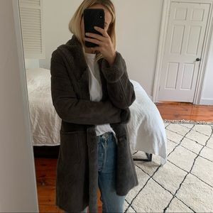 Vintage Rich Gray/Brown Shearling Coat SZ S/P